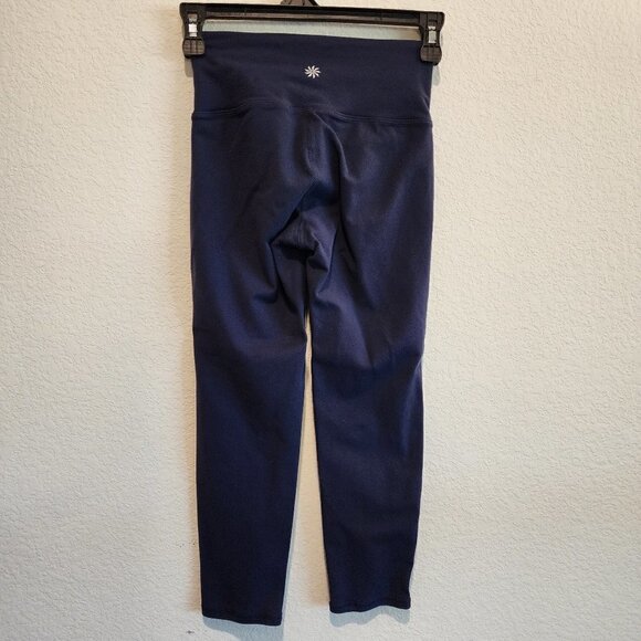 Athleta Womens Cropped Legging Navy Blue Size XXS Yoga Gym Workout - Picture 2 of 4